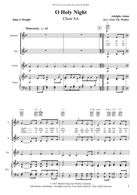 O Holy Night (arr. Gert Th. Walter)