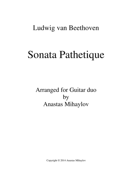 Sonata Pathetique (Guitar duo + tabs) (arr. Anastas Mihaylov)