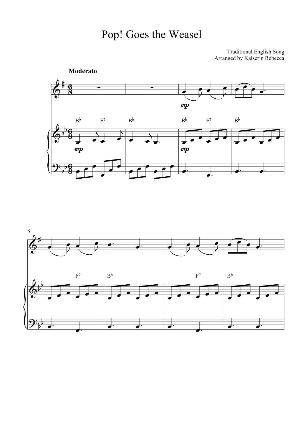 Pop! Goes the Weasel (arr. Kaiserin Rebecca)