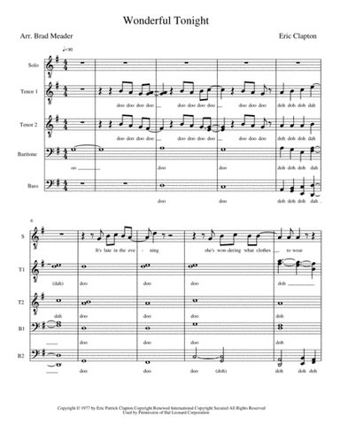Wonderful Tonight (arr. Brad Meader)