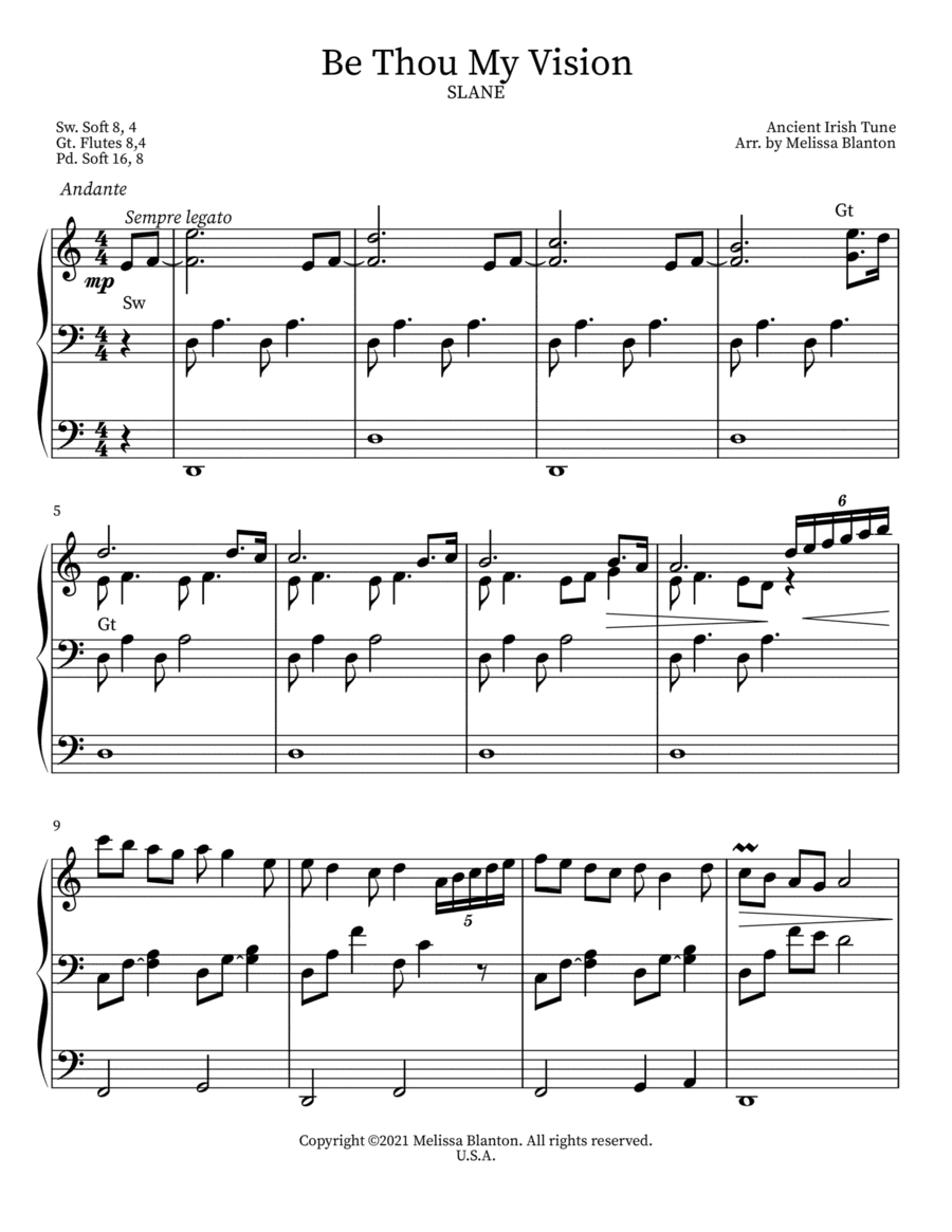 Be Thou My Vision (arr. Melissa Blanton)