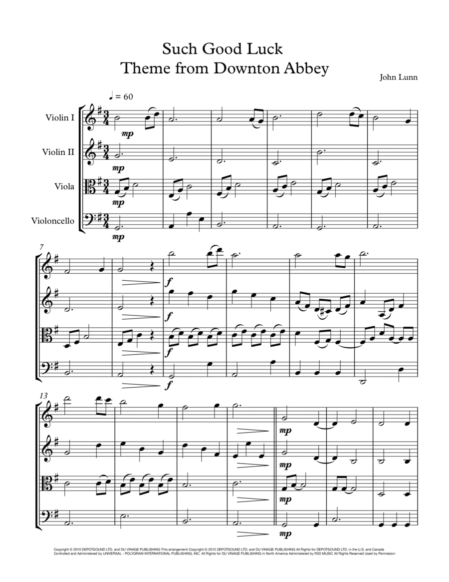 Such Good Luck (arr. Thomas Winter)