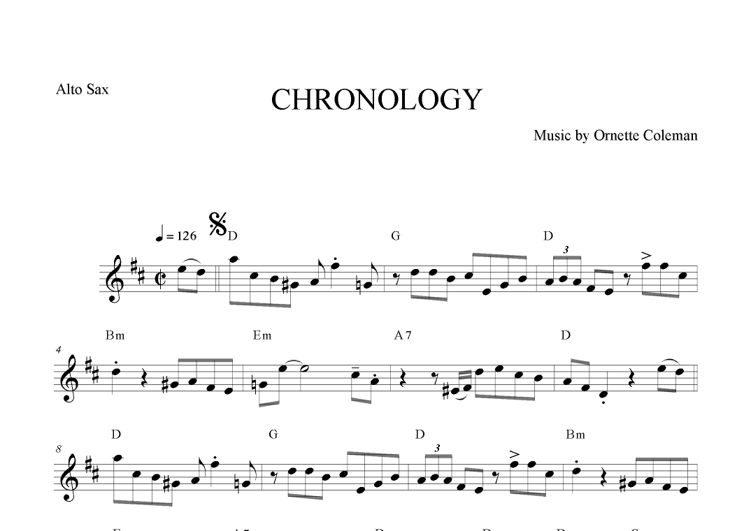 Chronology (arr. The Sheet Music Library)