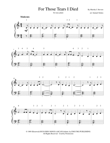 For Those Tears I Died (arr. Samuel Stokes)