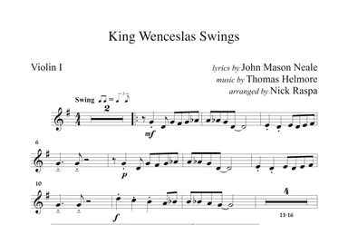 King Wenceslas Swings (String Orchestra) Violin I part (arr. Nick Raspa)