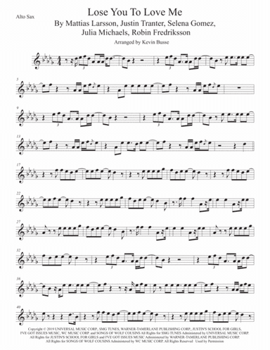 Lose You To Love Me (arr. Kevin Busse)