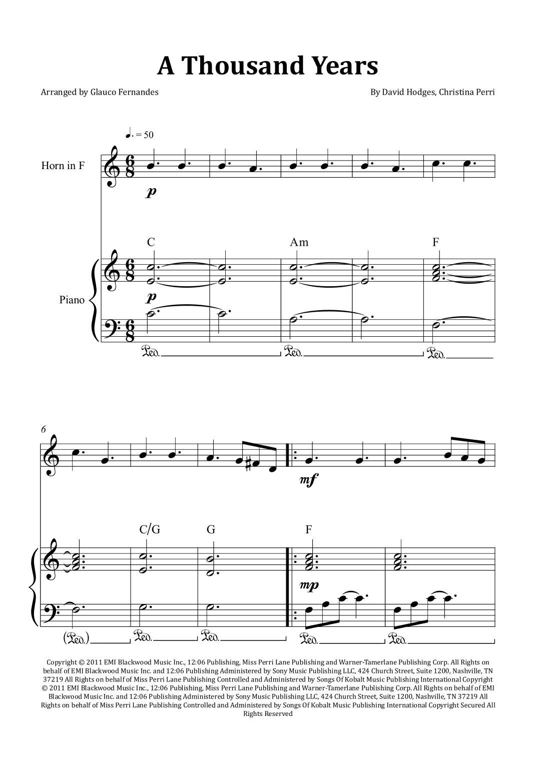 A Thousand Years (arr. Glauco Fernandes)