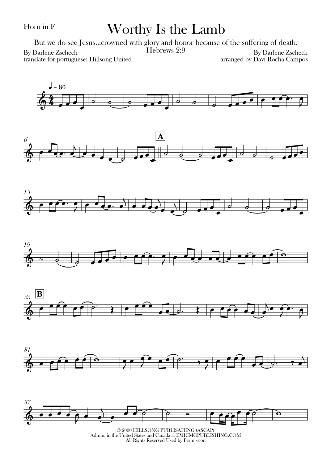 Worthy Is The Lamb (arr. Davi Rocha Campos)