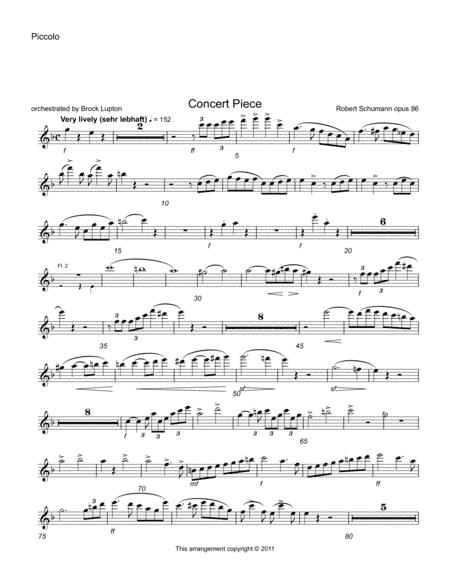 Concert Piece for 4 instruments and orchestra (Robert Schumann) (arr. Brock Lupton)