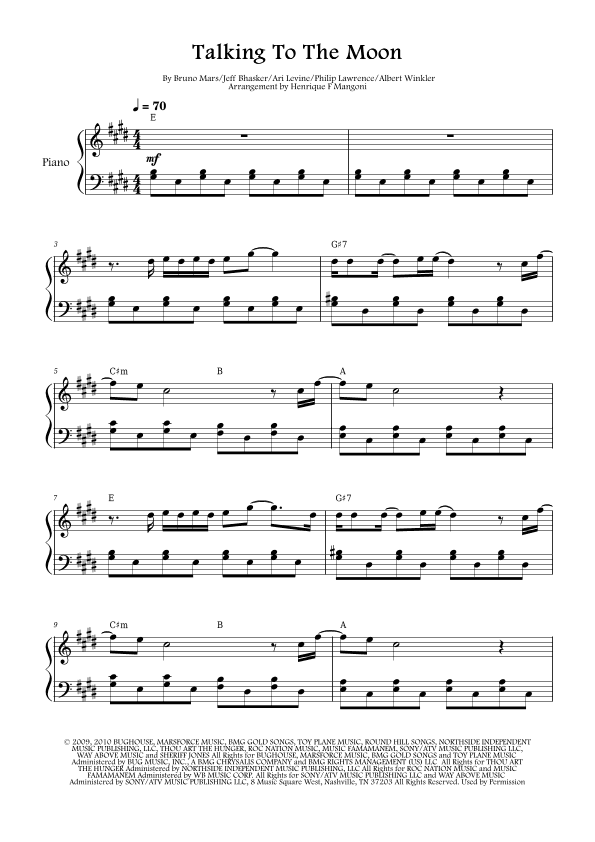 Talking To The Moon (arr. Henrique F Mangoni)