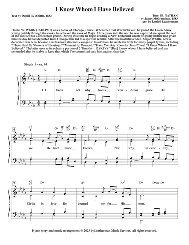 I Know Whom I Have Believed (arr. Lyndell Leatherman)
