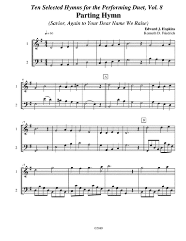 Ten Selected Hymns for the Performing Duet, Vol. 8 - flute and trombone or euphonium (arr. Kenneth D. Friedrich)