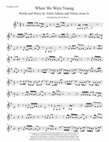 When We Were Young (arr. Kevin Busse)