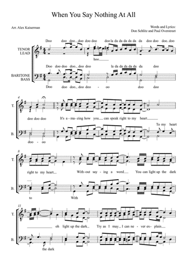 When You Say Nothing At All (arr. Alex Kaiserman)