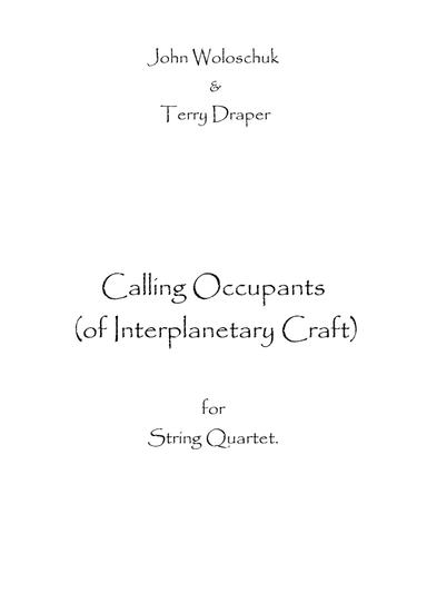 Calling Occupants (of Interplanetary Craft) (arr. Spence Bundy)