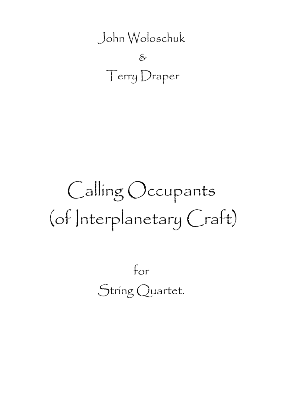 Calling Occupants (of Interplanetary Craft) (arr. Spence Bundy)