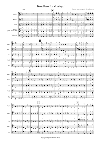 Basse Dance by Susato for String Quartet (arr. David Burndrett)