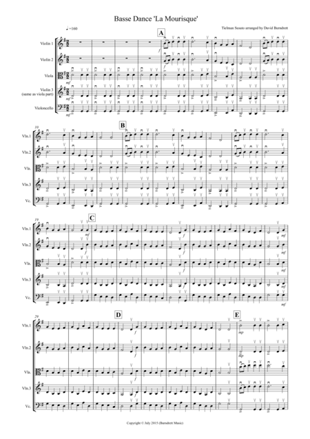Basse Dance by Susato for String Quartet (arr. David Burndrett)