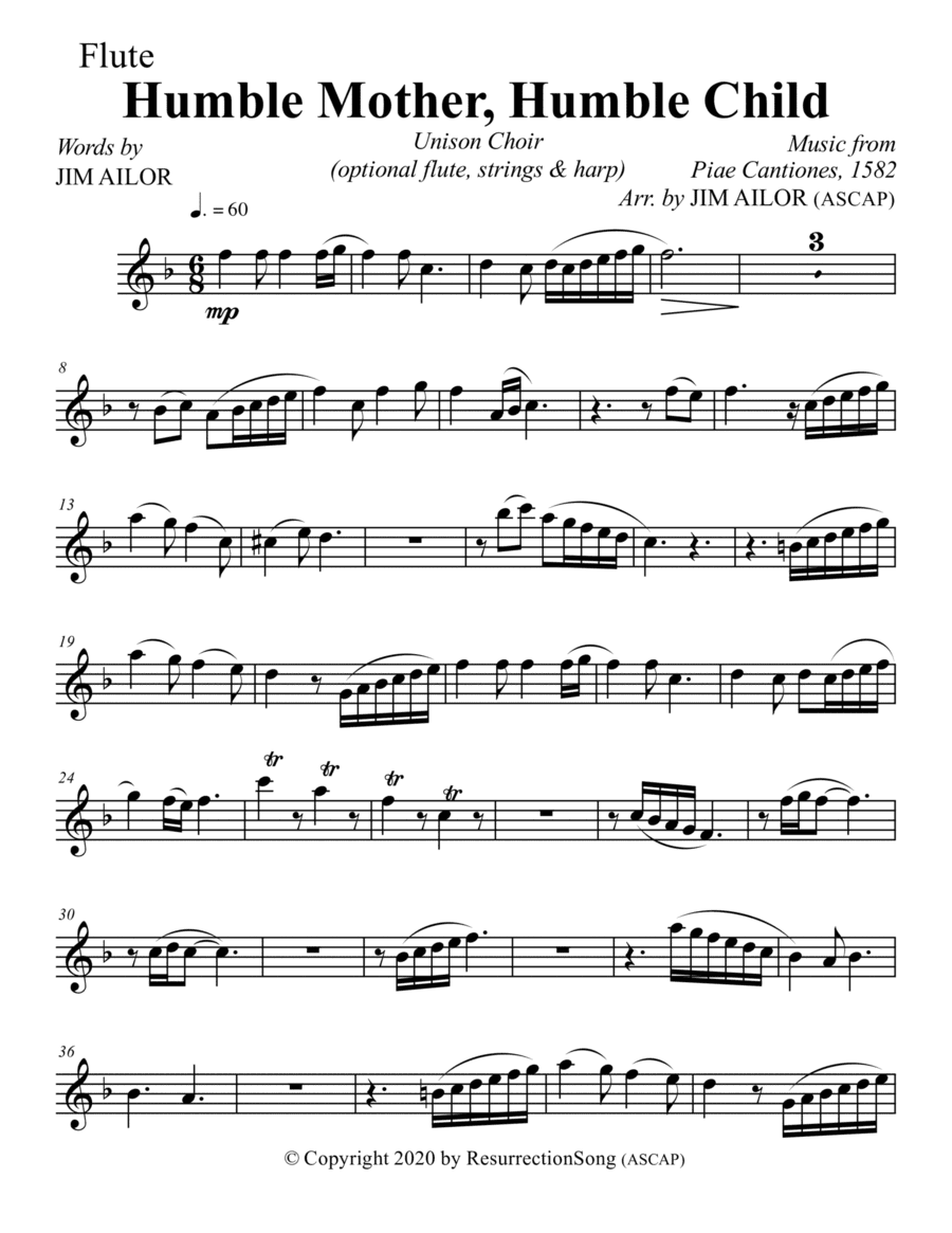 Humble Mother, Humble Child (Instrumental Parts) (arr. Jim Ailor)