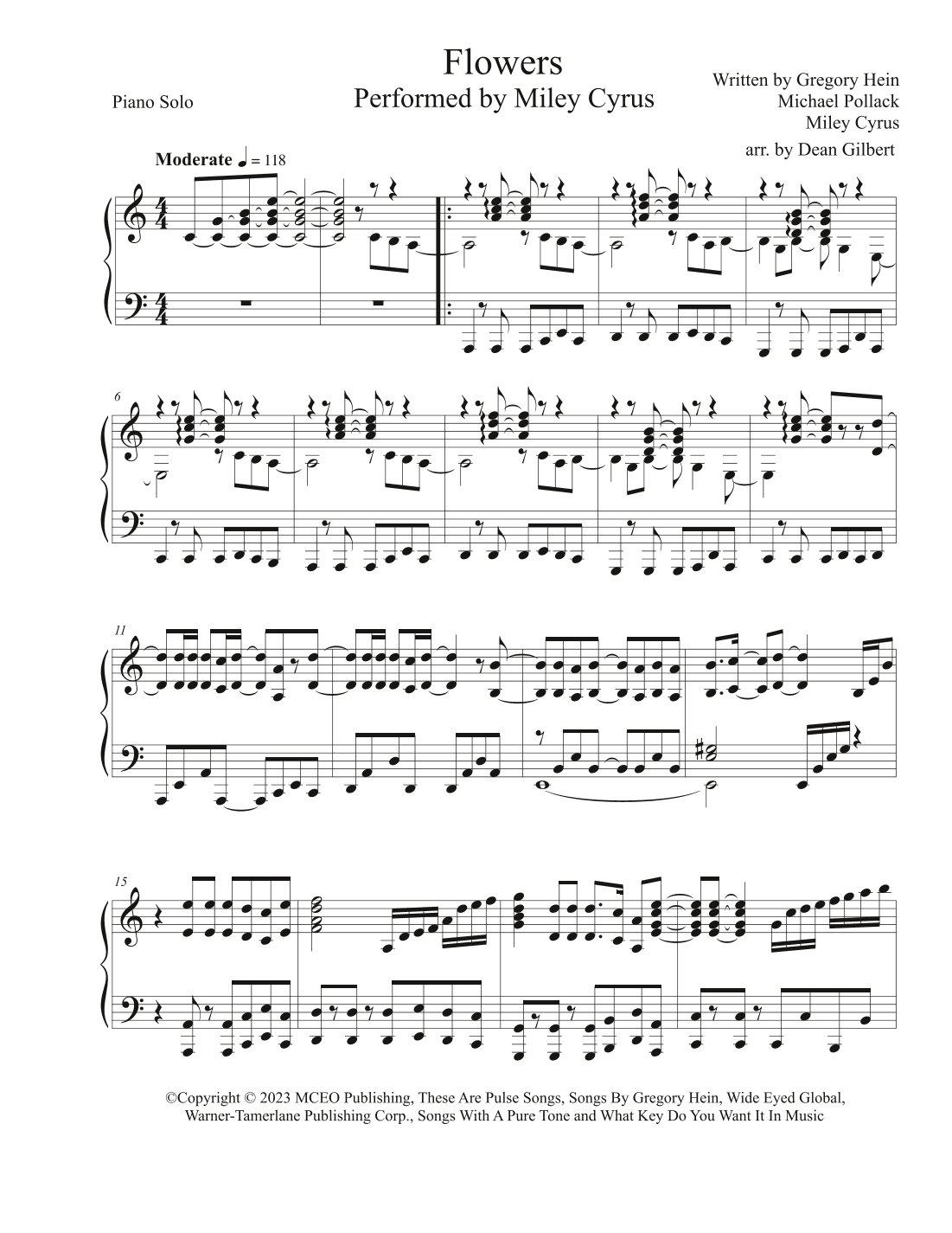 Flowers (arr. Dean Gilbert)