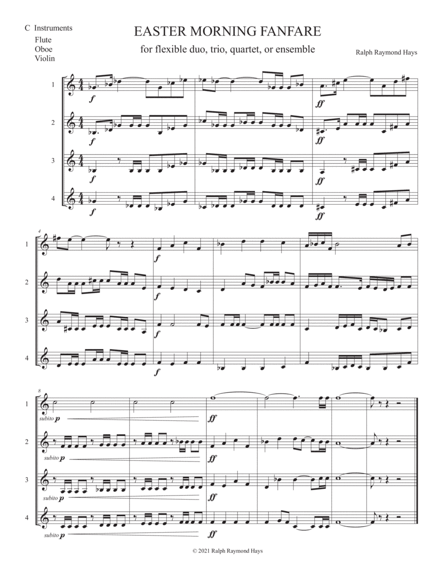 Easter Morning Fanfare (flexible ensemble)