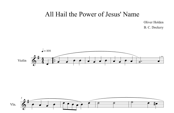 All Hail the Power of Jesus' Name (Violin Solo) (arr. B. C. Dockery)