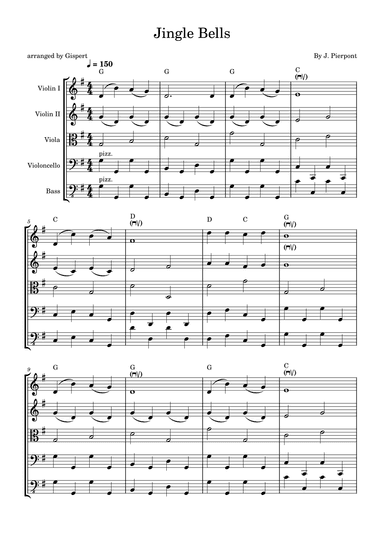 Jingle Bells (with chords) (arr. Gispert)