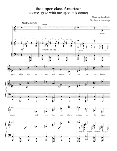 the upper class American, for voice and piano