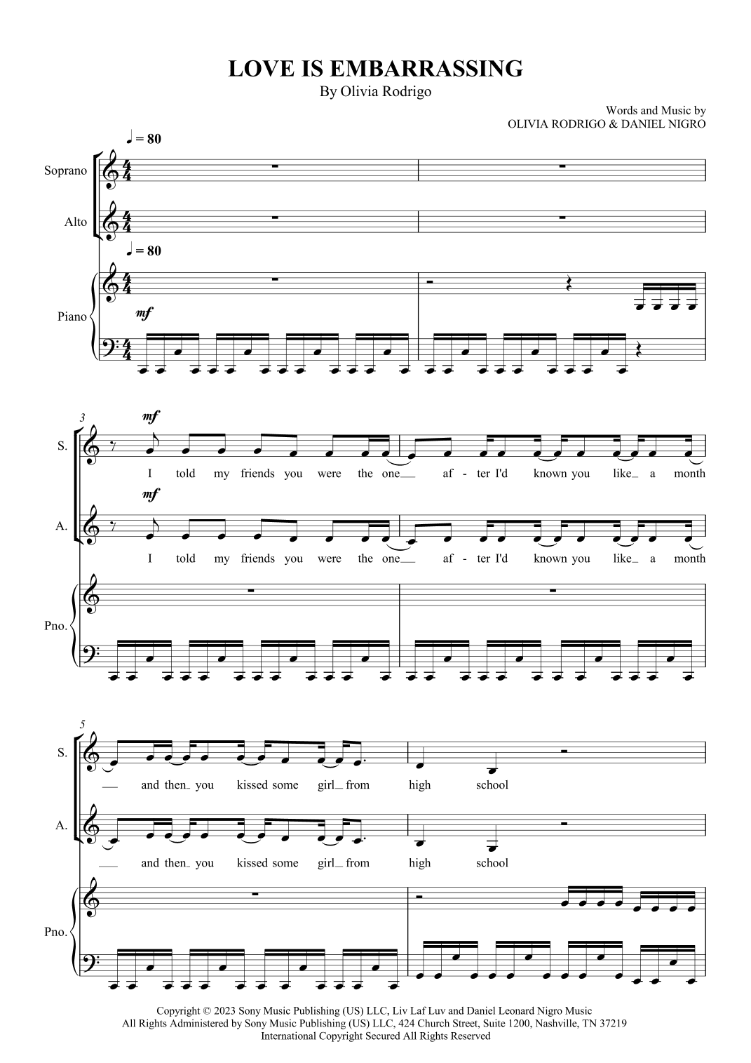 Love Is Embarrassing (arr. SCMusic)