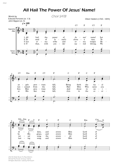 All Hail The Power Of Jesus' Name - Choir SATB - W/Chords (arr. César Madeira)