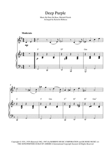 Deep Purple (arr. Kaiserin Rebecca)