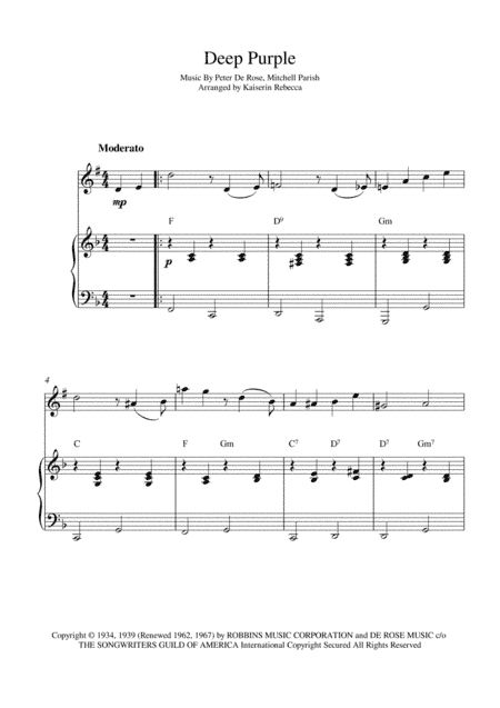 Deep Purple (arr. Kaiserin Rebecca)