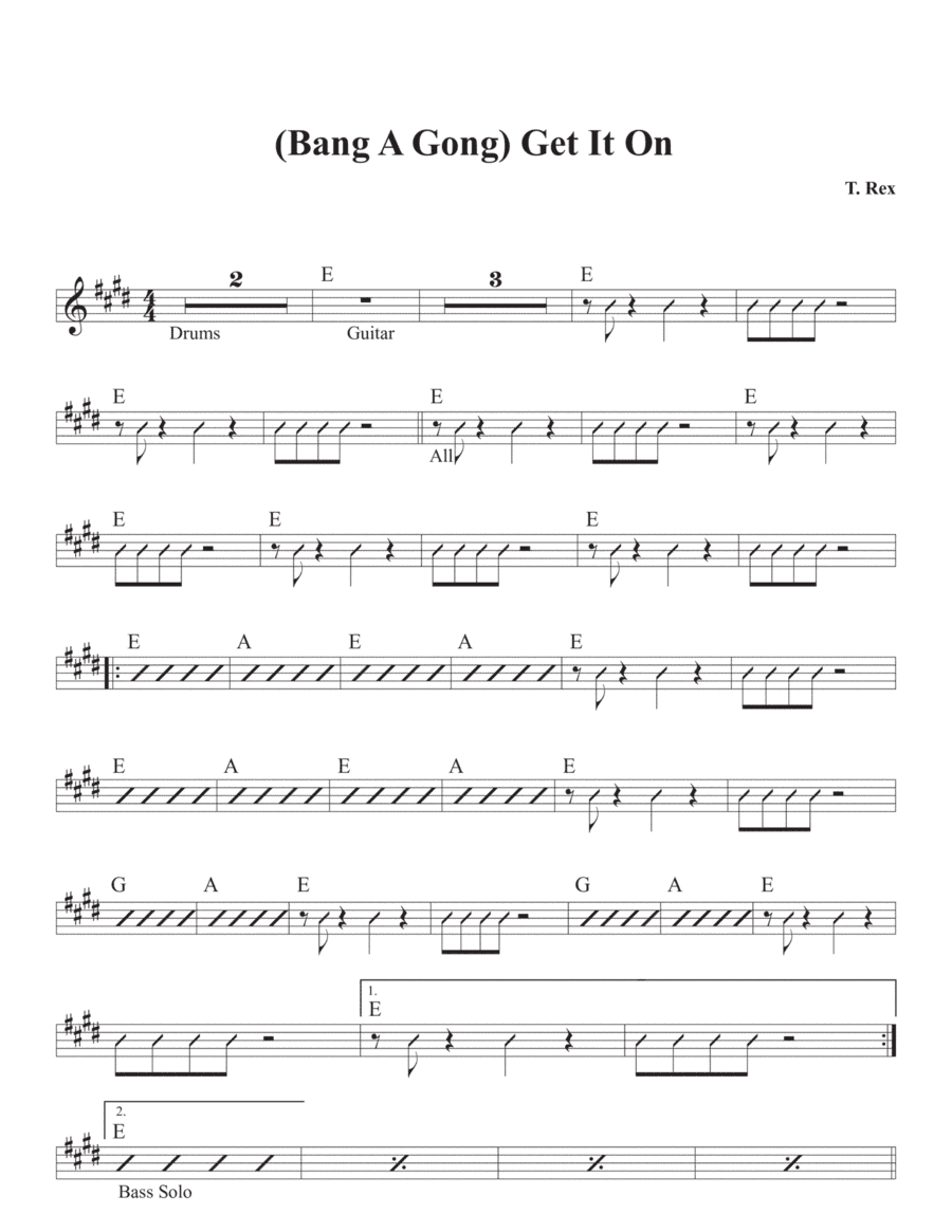 Bang A Gong (get It On) (arr. David M Fagnant)