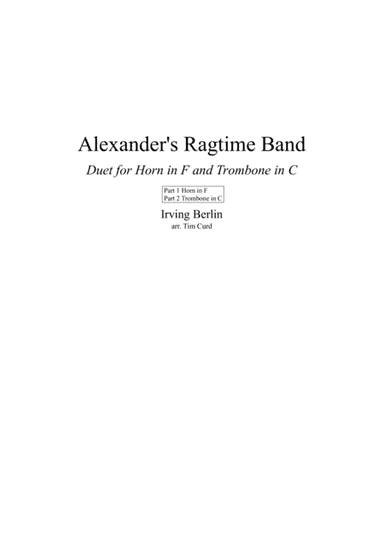 Alexander's Ragtime Band (arr. Tim Curd)