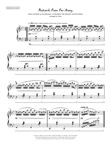 Postcards From Far Away (arr. Thani)
