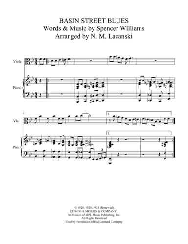 Basin Street Blues (arr. Nick Lacanski)
