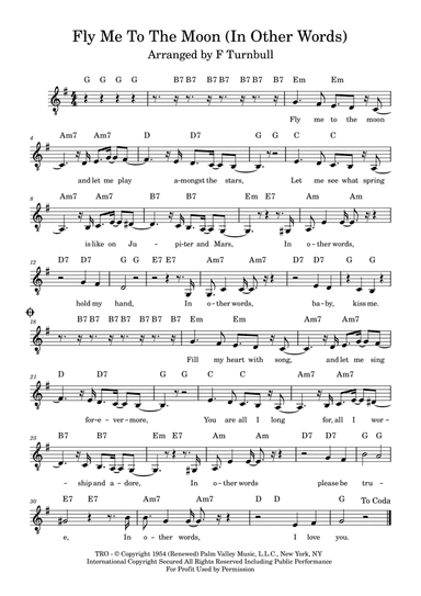 Fly Me To The Moon (in Other Words) (arr. F Turnbull)