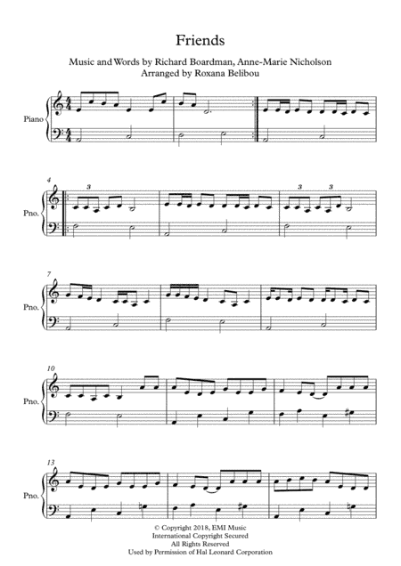 Friends (arr. Roxana Belibou)