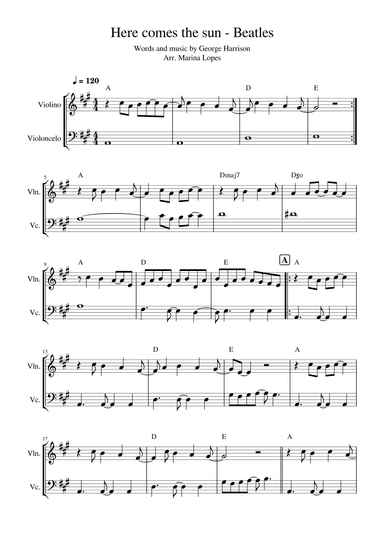 Here Comes The Sun (arr. Marina Lopes)