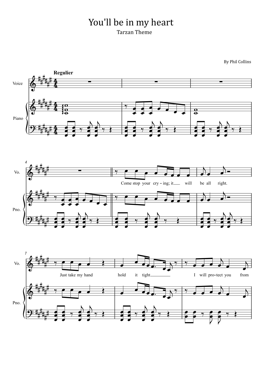 You'll Be In My Heart (arr. poon)