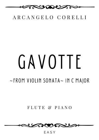 Corelli - Gavotte (from Violin Sonata) in C major - Easy (arr. Piacere Music Sheets)