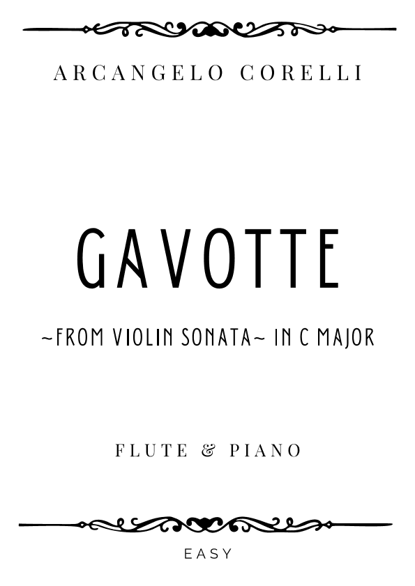 Corelli - Gavotte (from Violin Sonata) in C major - Easy (arr. Piacere Music Sheets)