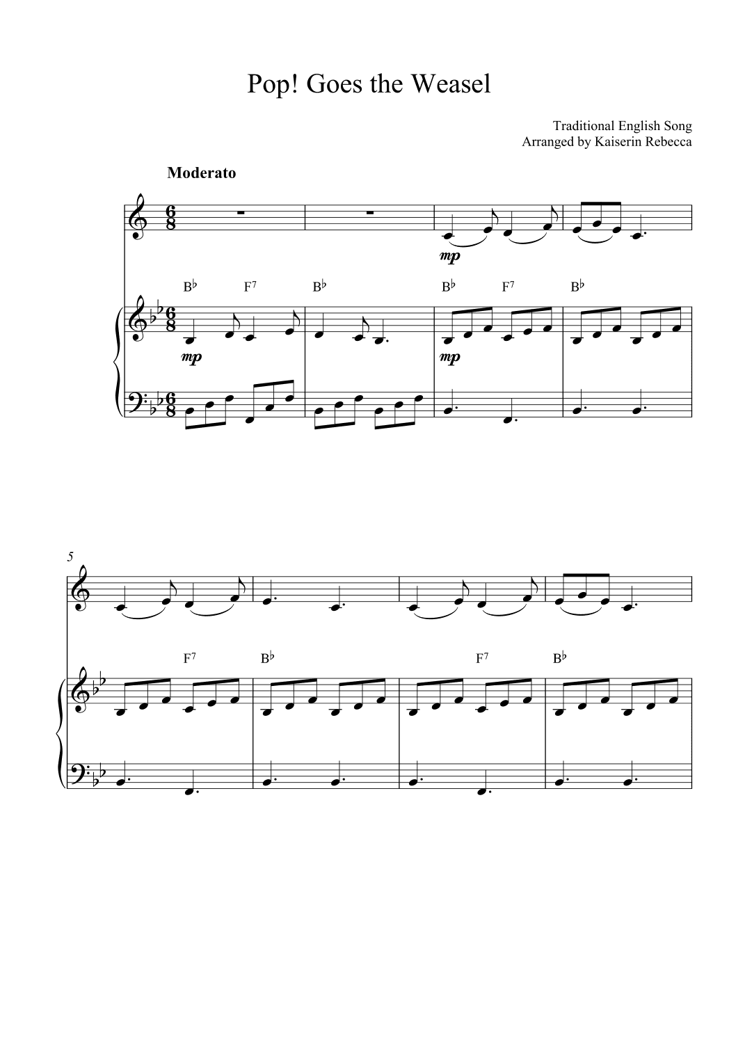 Pop! Goes the Weasel (arr. Kaiserin Rebecca)