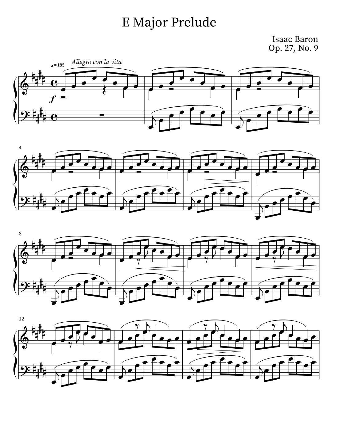 Prelude in E Major Op. 27, No. 9