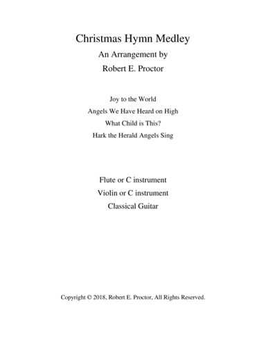Christmas Hymn Medley for Flute, Violin and Guitar (arr. Robert E. Proctor)