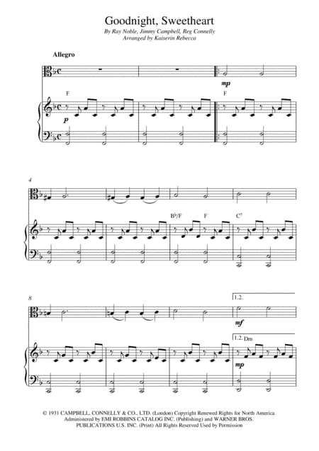 Goodnight Sweetheart (arr. Kaiserin Rebecca)