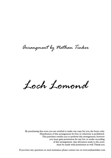 Loch Lomond (arr. Nathan Tinker)