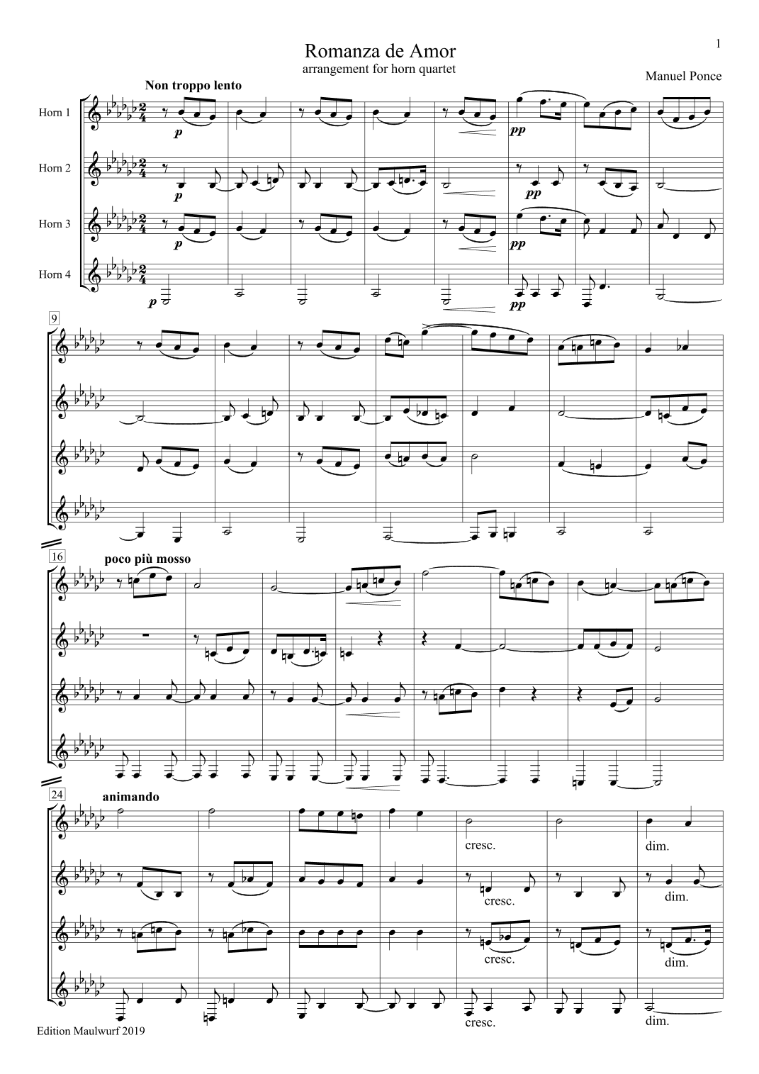 Romanza (arr. Edition Maulwurf)