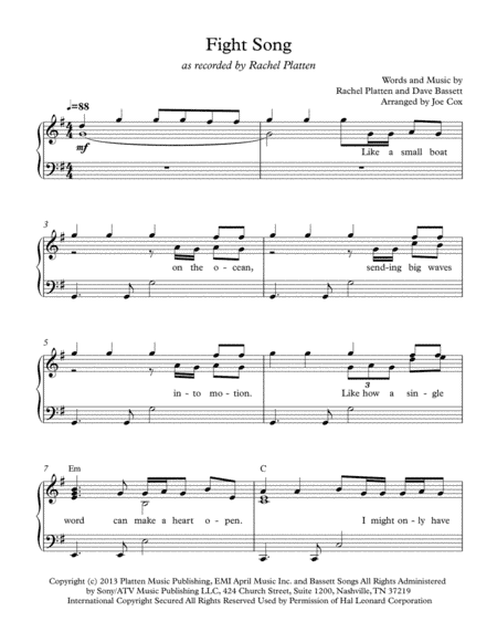 Fight Song (arr. Joe Cox)
