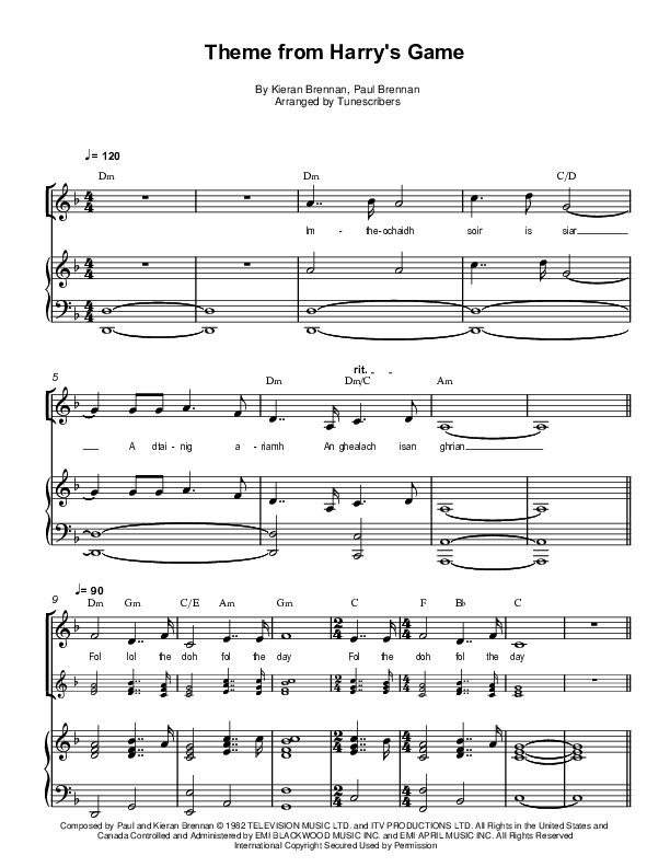 Theme from Harry's Game (arr. Tunescribers)